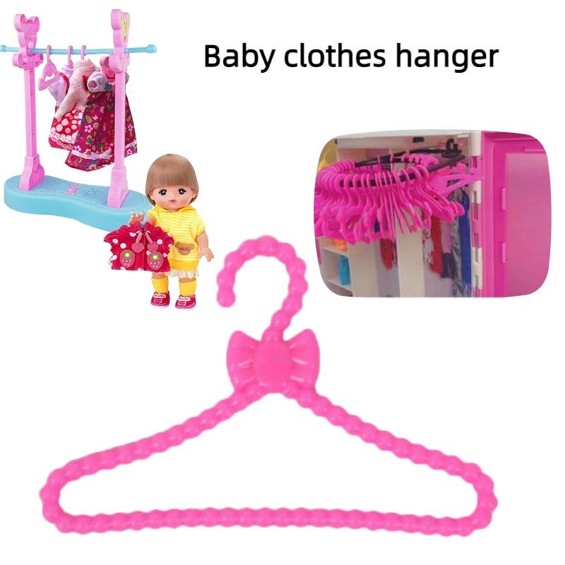 Premium Plastic Clothes Hanger 30cm Height Stylish Pink Bow Pack Of 10