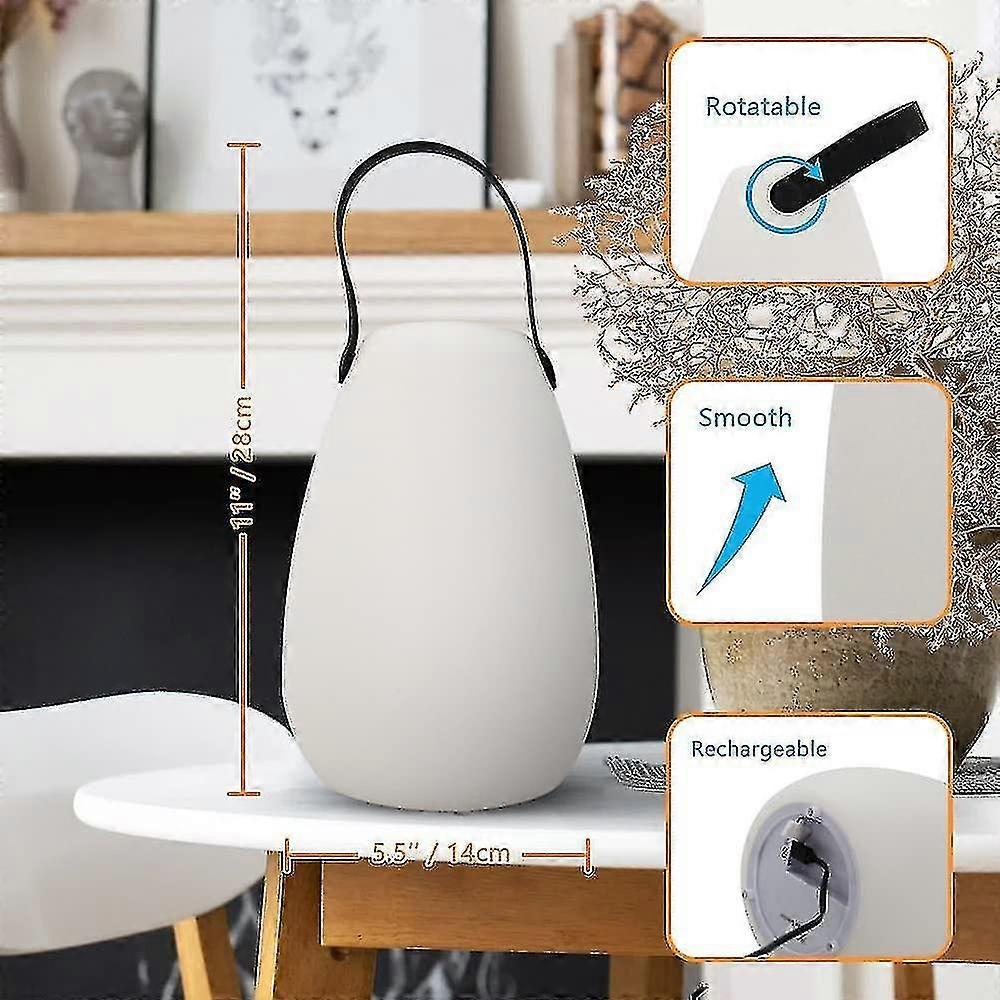 Rechargeable Table Lamp Outdoor Led 8 Colors Dimmable Wireless Table Lamp With Remote Control, 4 Dimmable Levels, Eye Protection 3000k [energy Class A