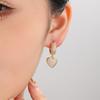 Luxury Green Cubic Zircon Heart Drop Hoop Earrings for Women Gold Plated Ear Cuffs 2026 Wedding Aesthetic Jewelry Gift Aretes