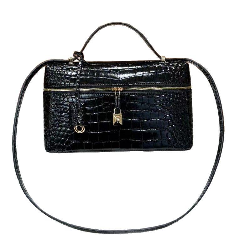 Alligator Grain Cowhide Lunch Bag 2025: Trendy Women's Crossbody & Handheld Shoulder Bag