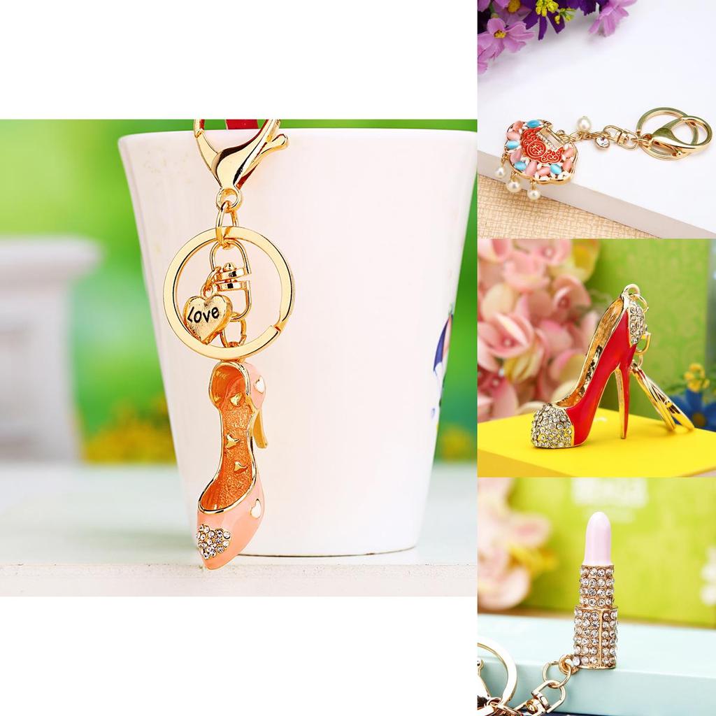 Elegant High Heel Shoe Keychain Women Gift Creative Metal Key Ring For Special Occasions