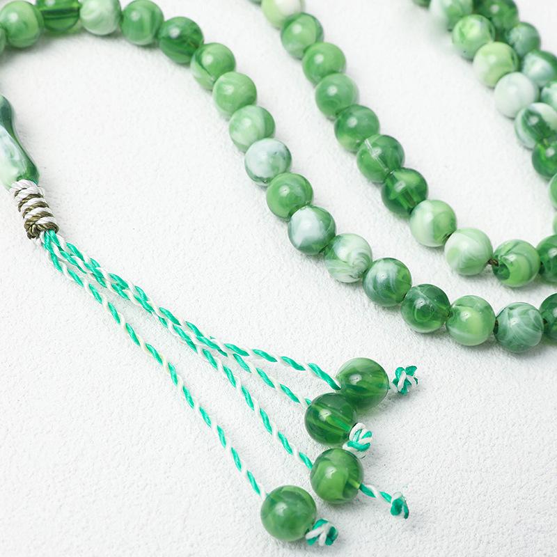 Tasbih Árabe de 99 Cuentas de 10 mm: Joyas de Rosario de Cuentas de Oración Musulmanas de Oriente Medio