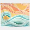 Watercolor Sea Sunset Tropical Forest Print Tapestry  Plants Abstract Landscape Living Room Bedroom Home Decor