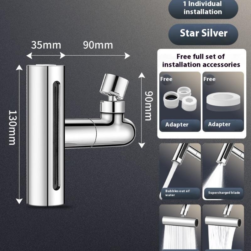 Baterie Bucătărie Cascadă Trei Moduri Universală Pivotantă Extensibilă Duză Anti-Stropire Chiuvetă Multifuncțională