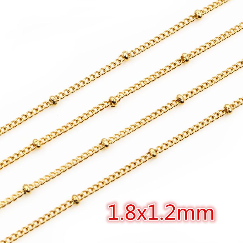 5 Meters/Lot Never Fade Stainless Steel Gold Plated Necklace Chains For DIY Jewelry Findings Making Materials Handmade Supplies