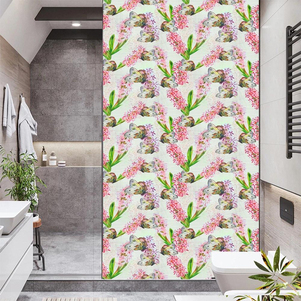 

Window Film Privacy Beautiful Flowers Glass Sticker UV Blocking Heat Control Window Coverings Window Tint for Homedecor (as the picture,40x60cm)