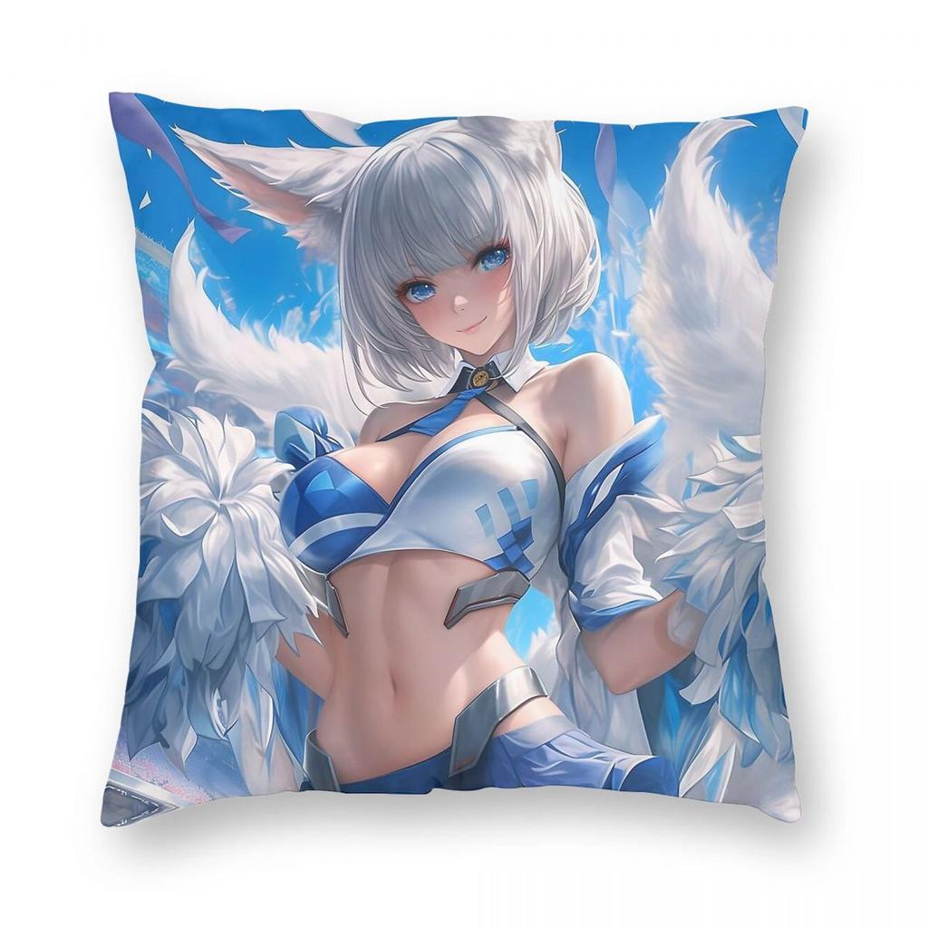 Azur Lane Cheerleader Kaga Pillowcase Polyester Linen Velvet Pattern Decor Throw Pillow Case Sofa Seater Cushion Case Wholesale