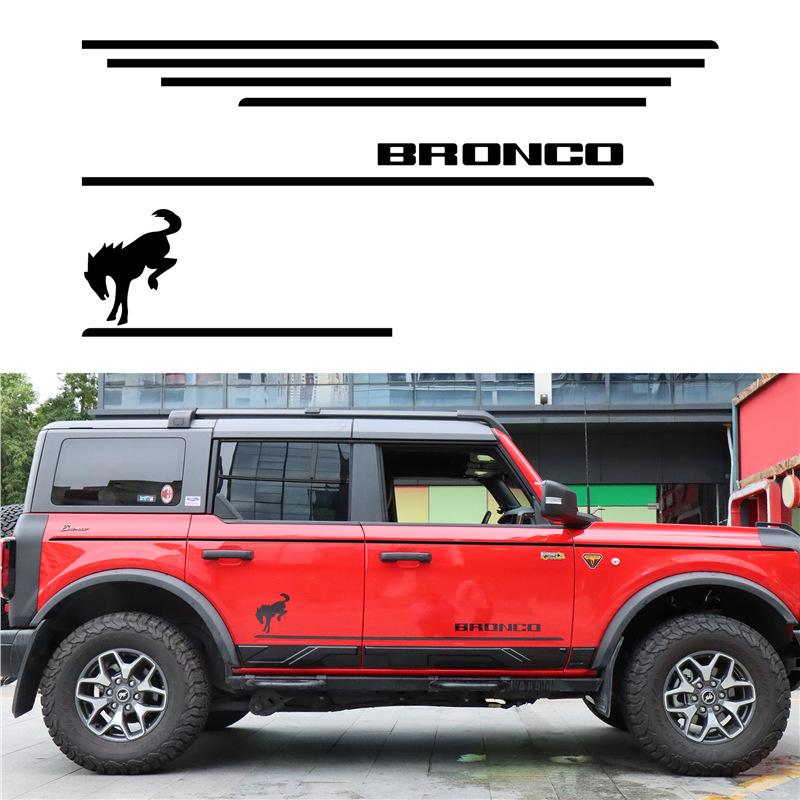 Ford Bronco Body Decal Stickers (2021-2023) - Color Stripes Waistline Decoration