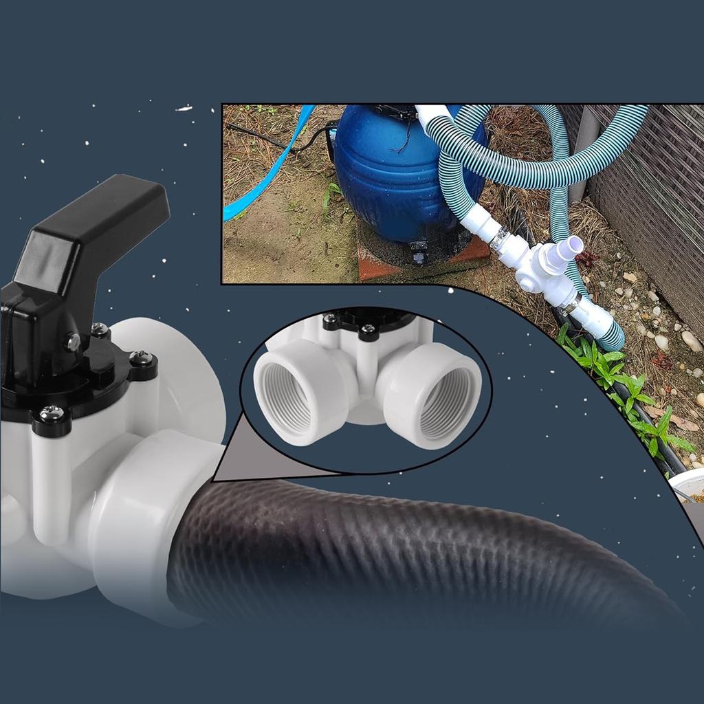 Efficient 3 Way Pool Valves Pool Diverter Valves Pool Management Kit Threaded Pool Replacement Valves for Pools and Spas