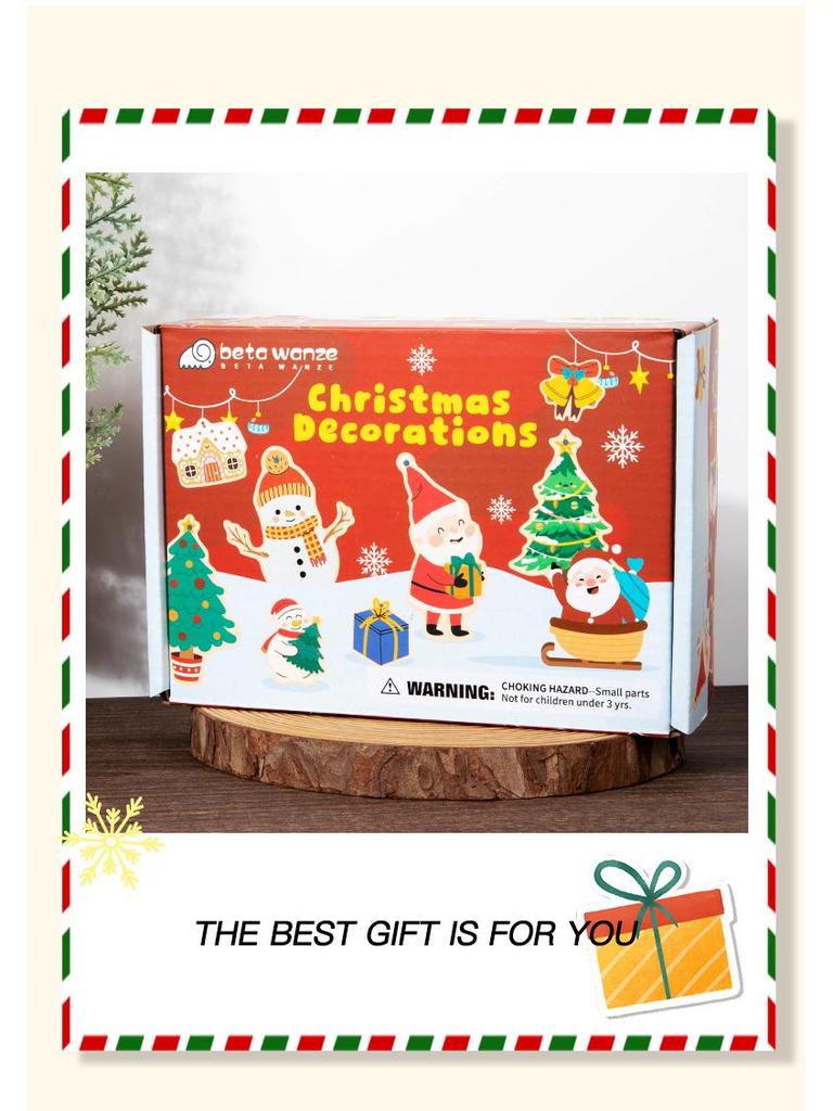 Original Christmas Gift Pendant: Santa Claus & Gingerbread Man Tree Ornaments with Gift Box