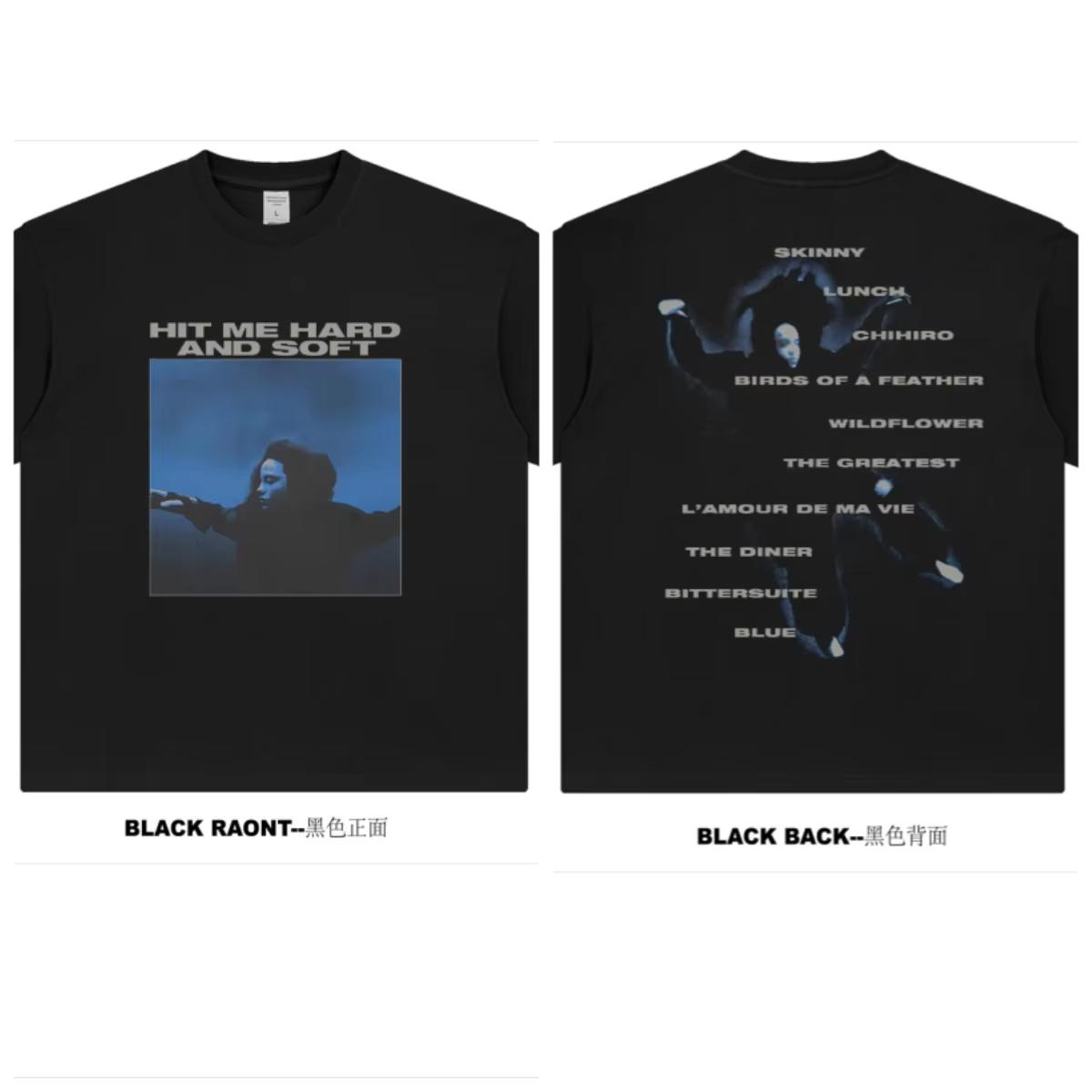 

The Same Style As BILLIEs HIT ME HARD AND SOFT Album Print Unisexs Womens Pure Cotton Shortsleeved Shirt 2026 Summer T Shirt S