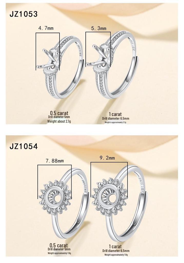 Tingxiang Versatile DIY S925 Sterling Silver Openable Ring Blanks - Multiple Styles