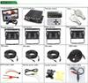 720P 4CH H.264 Car Vehicle DVR Video Recorder Box With 7" HD Car Monitor 4Pcs CCD Front Rear Side Camera For Truck Van Bus