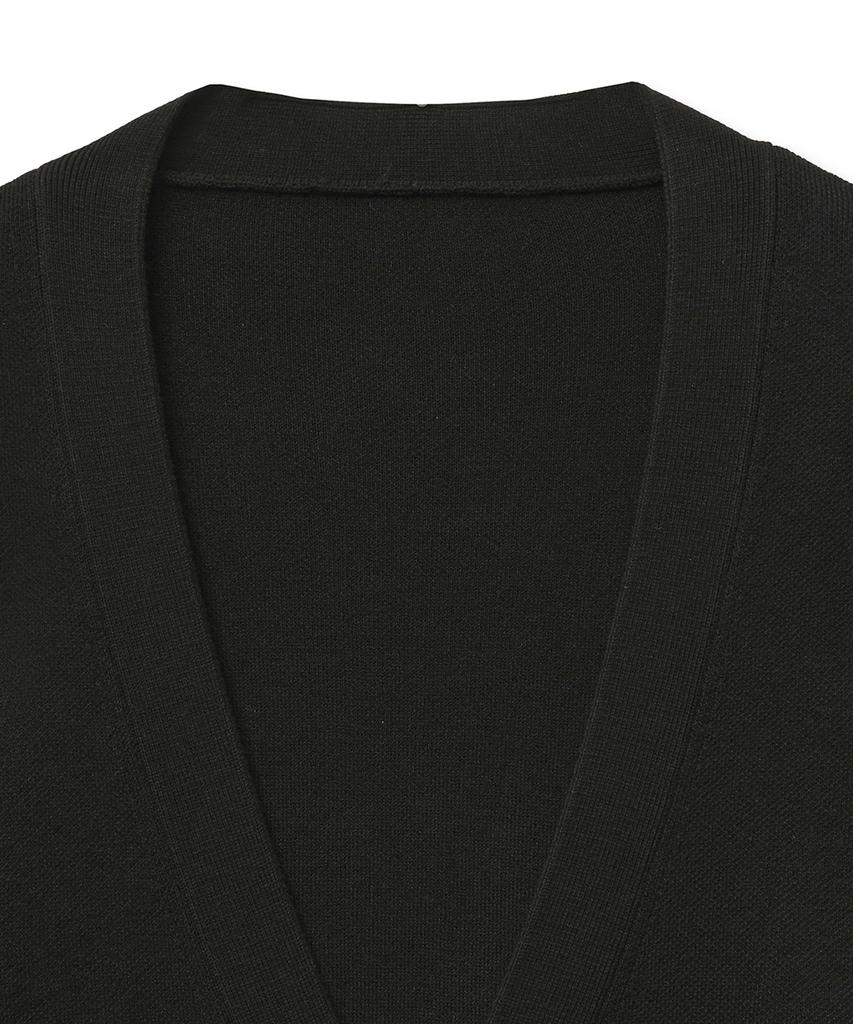 Noirer Essential Loose Fit V-Neck Cardigan (Black)