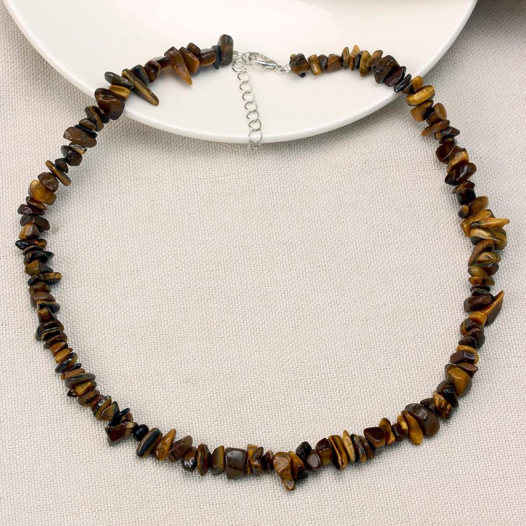 Crushed Crystal Handmade Beaded Necklace - Versatile Spring/Summer Beach Style for Women