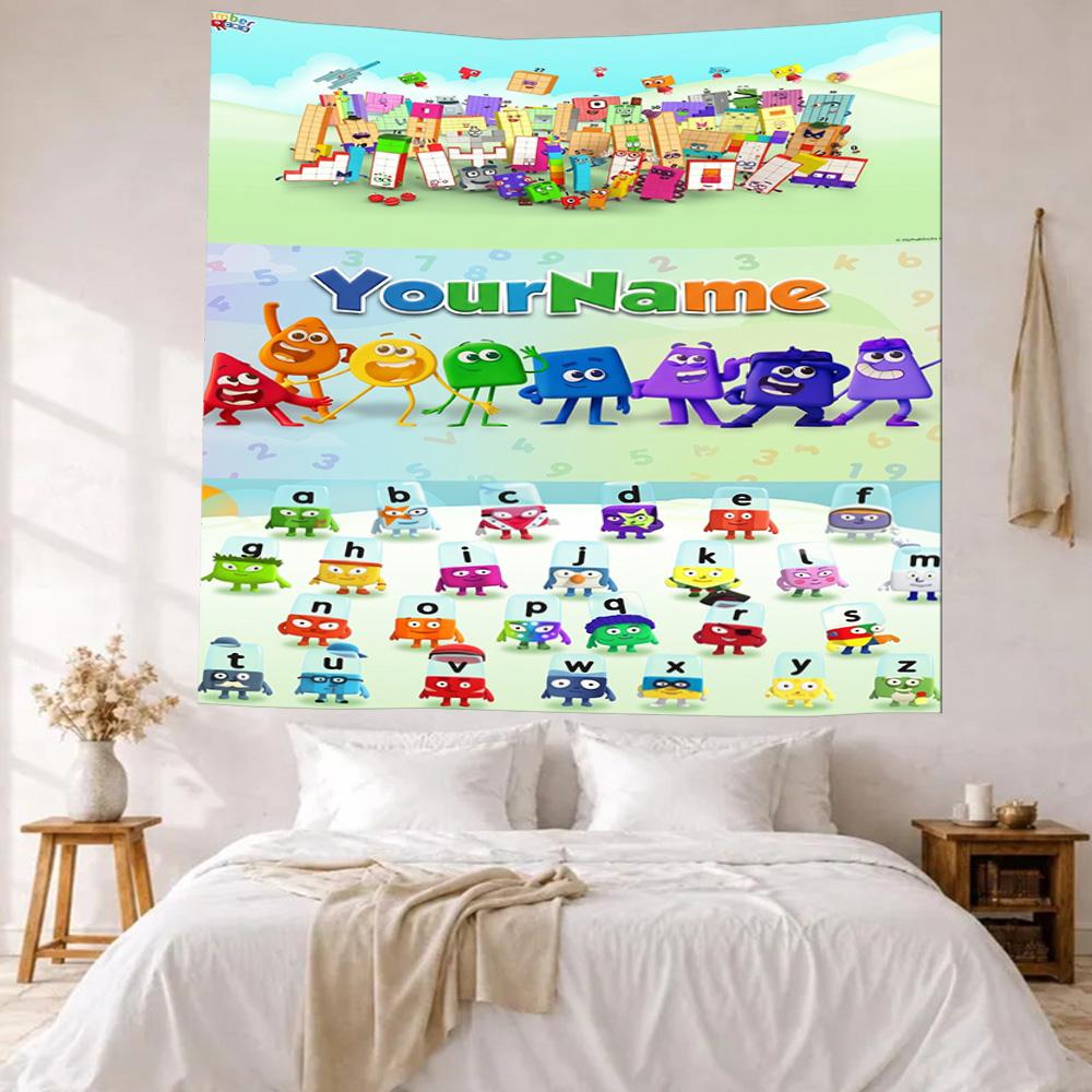 Numberblocks Personlig Dit Navn Vægdekoration Vægtæppe Kunst Til Kæledyrs Mindesmærke Fødselsdag Bryllupsfest Baggrund Familiegave