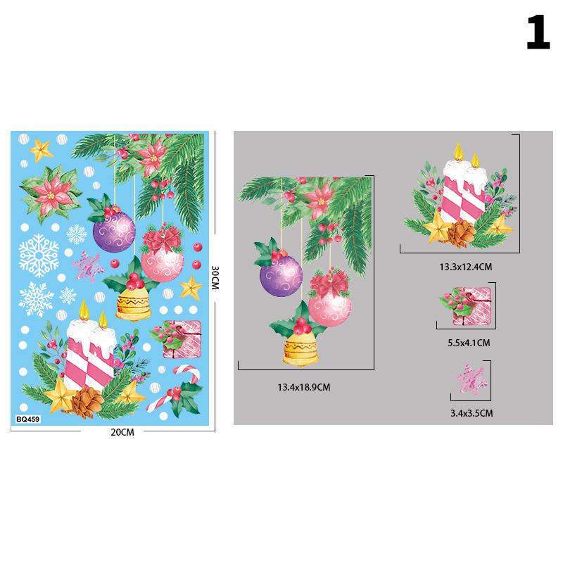 Removable Christmas Pvc Static Sticker Santa Window Stickers Beautify Snowflake Wall Decals New Year Party Glass Dress Up