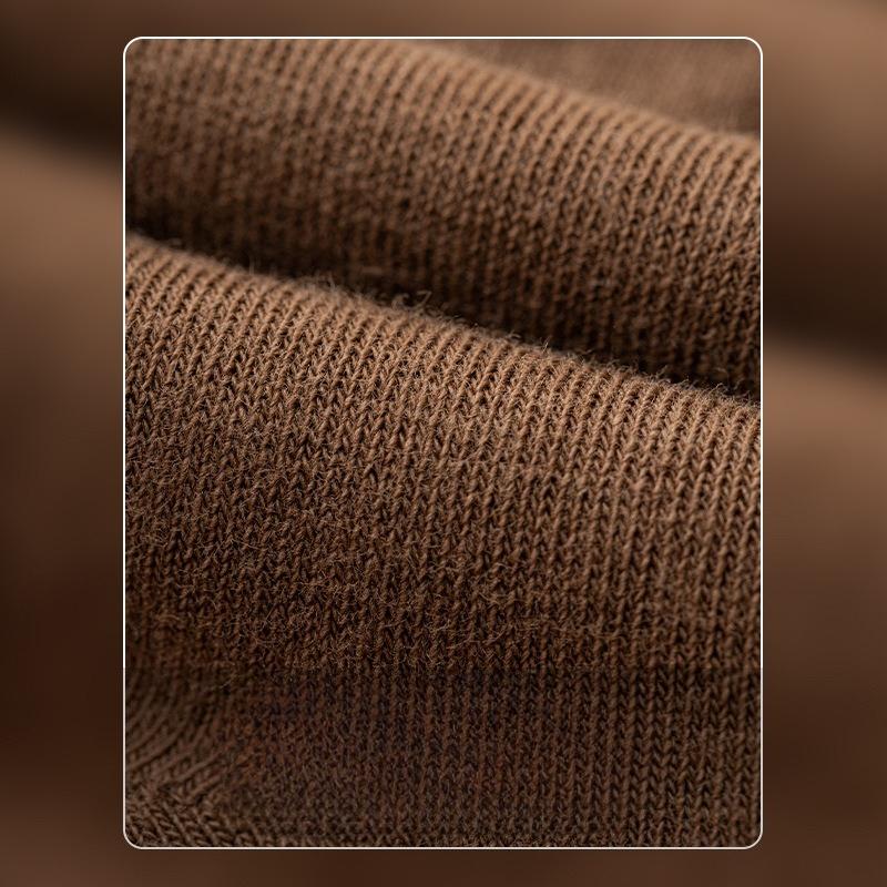 Women's Winter Cotton Socks for Warmth, Wide-mouthed Milk Tea Solid Color Women's Socks, Combed Cotton High-top Cotton Socks