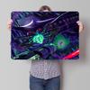 Space Battle With Alien Creature Poster Retro D Printed Metal Signs Customized Wall Hanging Gift for House Decoration Aesthetic