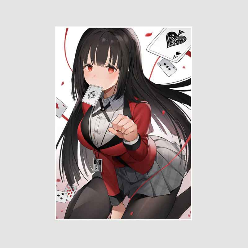 Classic Anime Kakegurui Posters Retro White Paper Manga Figure Poster Decor Prints Clear Image Bedroom Bar Decoration Art Painting Decorative Pictures