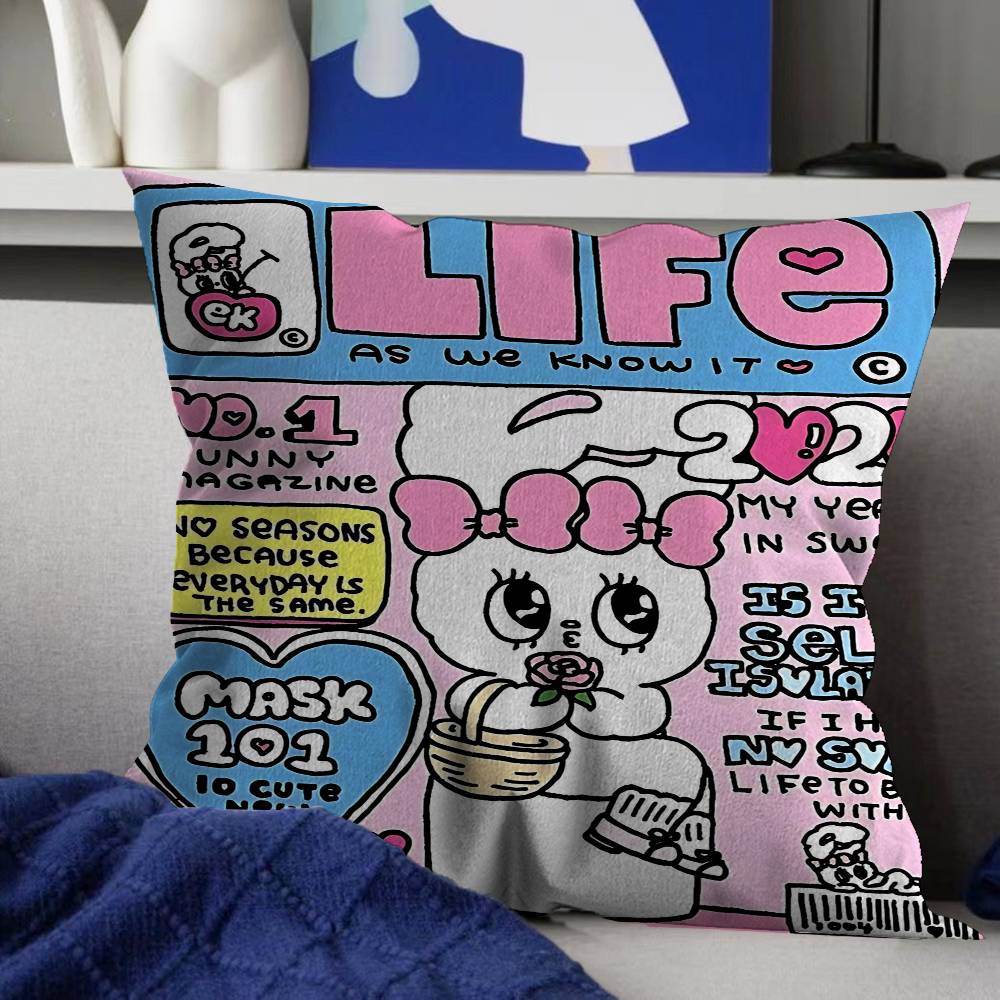 Cute Esther Bunny Rabbit Pillow Gift Home Office Decoration Pillow Bedroom Sofa Car Cushion CoverPillow Case