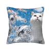 Frutiger Aero Fishies Square Pillow Cases  Cushion Covers Awesome Zipper Decor Pillowcase for Seat 40x40cm