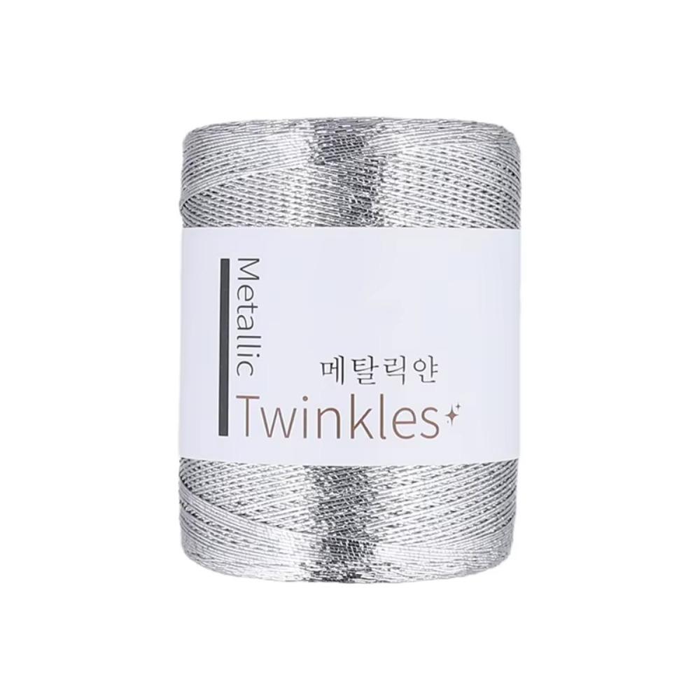 

Craft Sparkling Metallic Thread Colourful 1.0mm Glitter Crochet Thread Handmade DIY Flash Core Yarn Christmas Decoration Line срібний