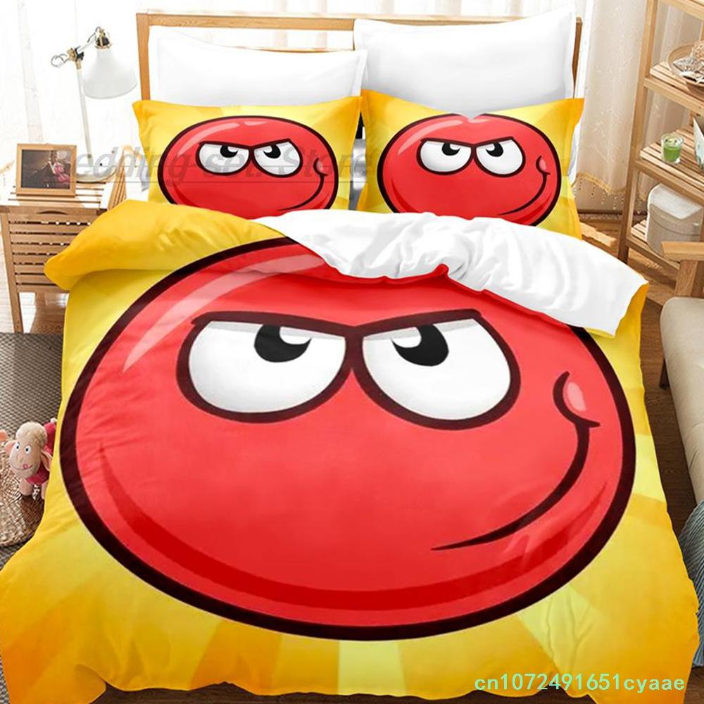 Red Ball Bedding Set Single Twin Full Queen King Size Bed Set Aldult Kid Bedroom Duvetcover Sets 3D Kawaii Anime Bed Sheet Set