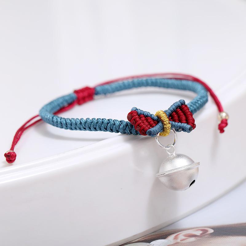 Handmade on the run princess bracelet Xiaohongshu same style Snow White bell bow woven hand rope gift female
