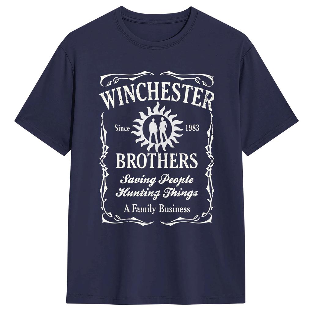 Men TShirts Supernatural Winchester Brothers Funny 100 Cotton Tees Short Sleeve T Shirts O Neck Clothing Party