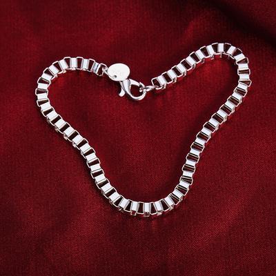 Fashionable and Exquisite Silver Jewelry 4MM Box Bracelet