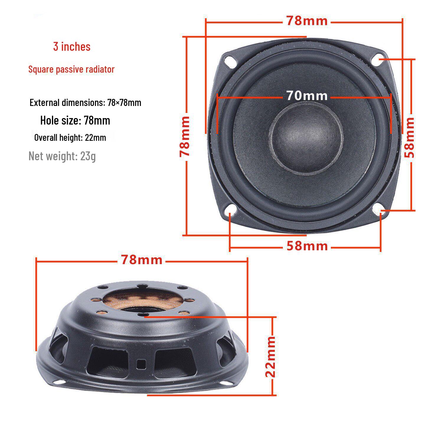 

Fake Horn Bass Radiator: 4, 5, 6.5, 8-inch Passive Auxiliary Speaker Diaphragm