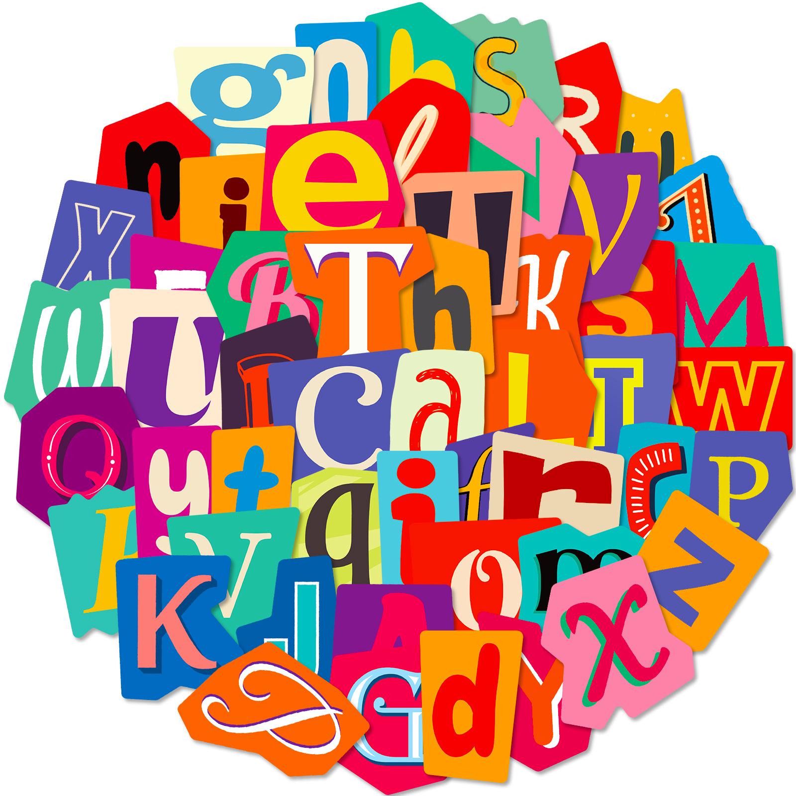 

50 English Alphabet Stickers for Early Childhood Education: Cartoon Design for Kids