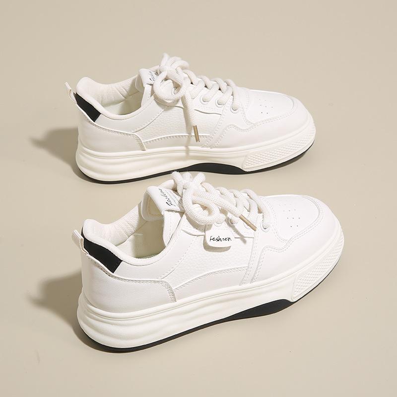 

2025 autumn white shoes women s new Korean version ins female students heightening platform sports board shoes casual shoes H6518 40