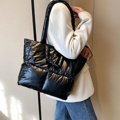 Bag Women's 2026 New Autumn and Winter Large-capacity Commuting Shoulder Handbag Niche Space Cotton Clothes Women's Bag