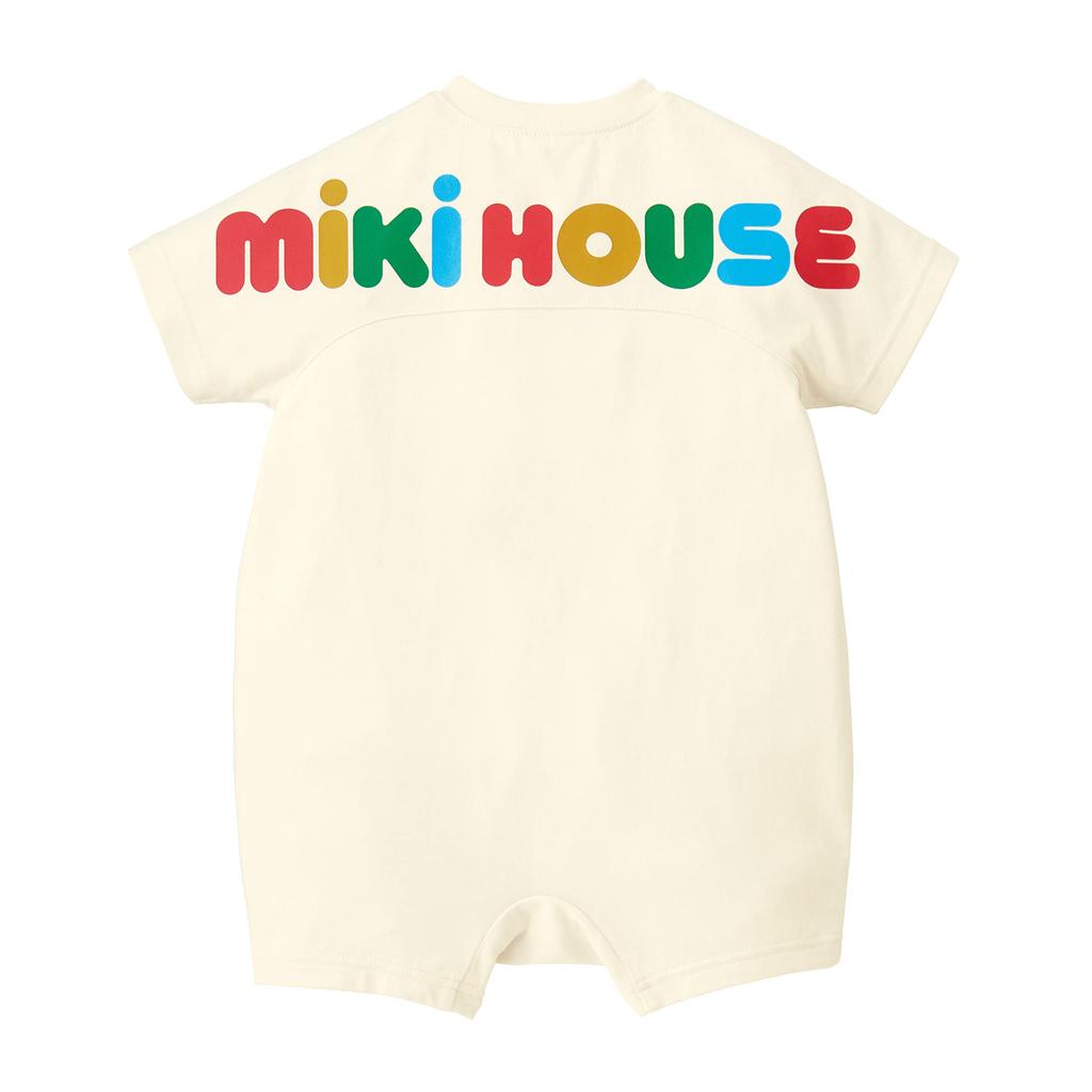 Shortall Short Made In Baby White [Miki House] Romper, Sleeve, Logo, Plain, Japan, Boys, Girls, Baby, Clothes, Baby, Sustainable, 10-1305-493, 80cm,