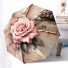 1pc Vintage Rose Nautical Map Umbrella with Plastic Handle,Compact & Stylish,Suitable for All Seasons Ptys26011