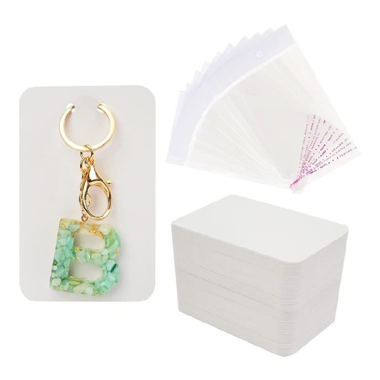Keychain Jewelry Cardboard with Self-sealing Bag Paper Keychain Display Cards