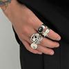European and American fashion personality five-pointed star ring set men's hip-hop niche ring men's jewelry