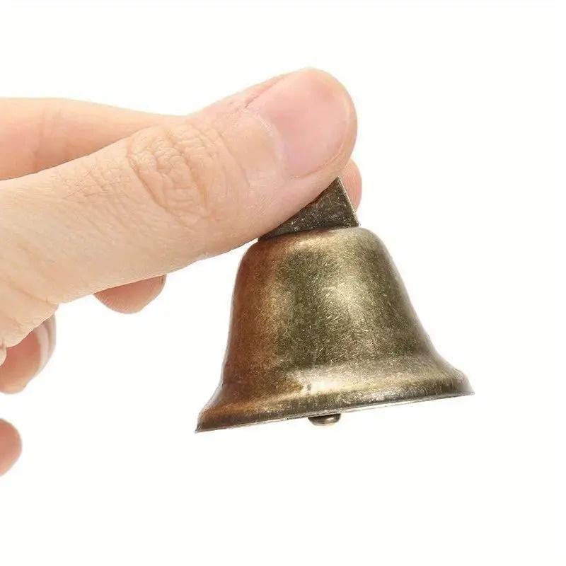 5 Pieces Bronze Vintage Openings Antique Bronze Bells Ringing Bright and Crisp Christmas Decorations Bell Pet Pendant Ideal for Holiday Party Making