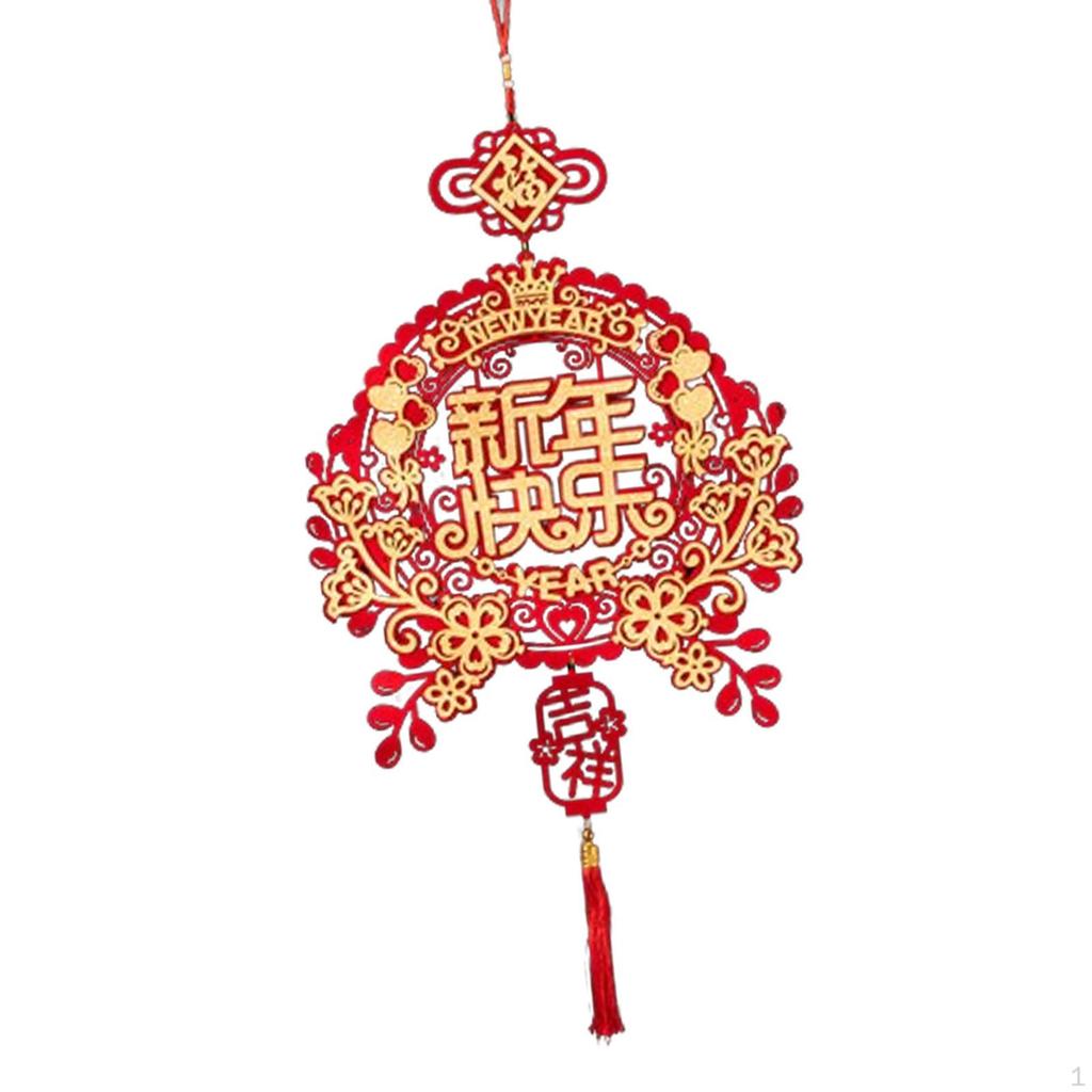 Chinese Year Hanging Decoration Charm Tassel Blessing, Traditional Fu Character for Door