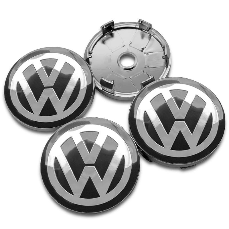 4Pc 55mm 56mm 60mm 65mm Car Wheel Center Hub Cap Rim Cover Stickers For Volkswagen VW GTI R-Line R Polo T5 Golf Passat Scirocco
