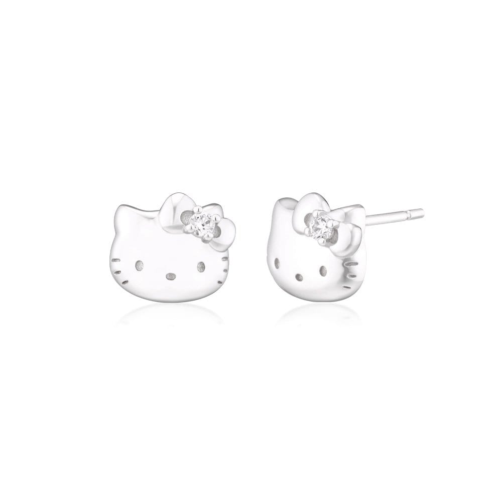 Sanrio Hello Kitty Jewelry New Heart Collection Signature Silver Earrings Hlse364