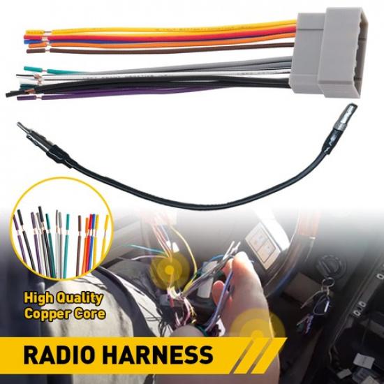 Radio Wire Harness & Antenna Adapter For 2005 2006 2007 Jeep Grand Cherokee