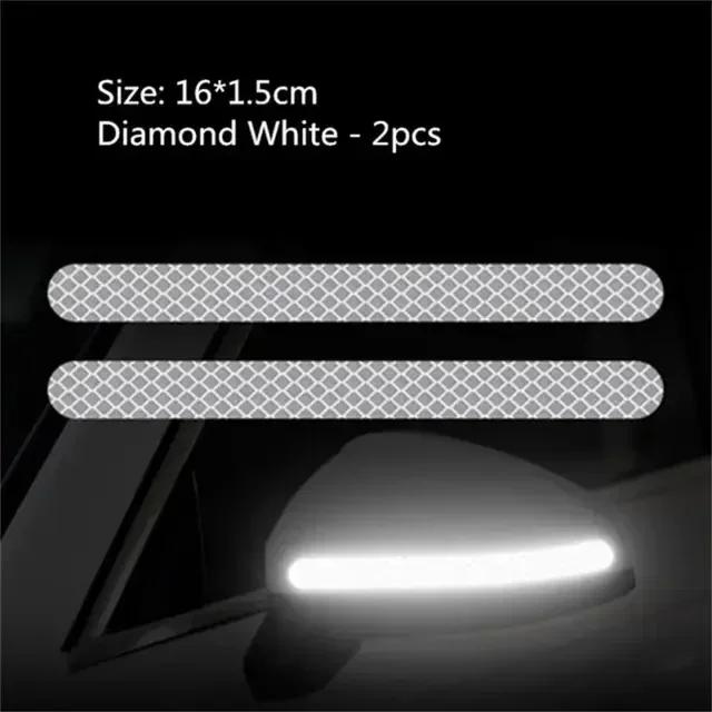 2PCS Car Reflective Sticker Car-styling Rearview Mirror Sticker Safety Warning Reflective Sticker Car Strip Stickers Exterior