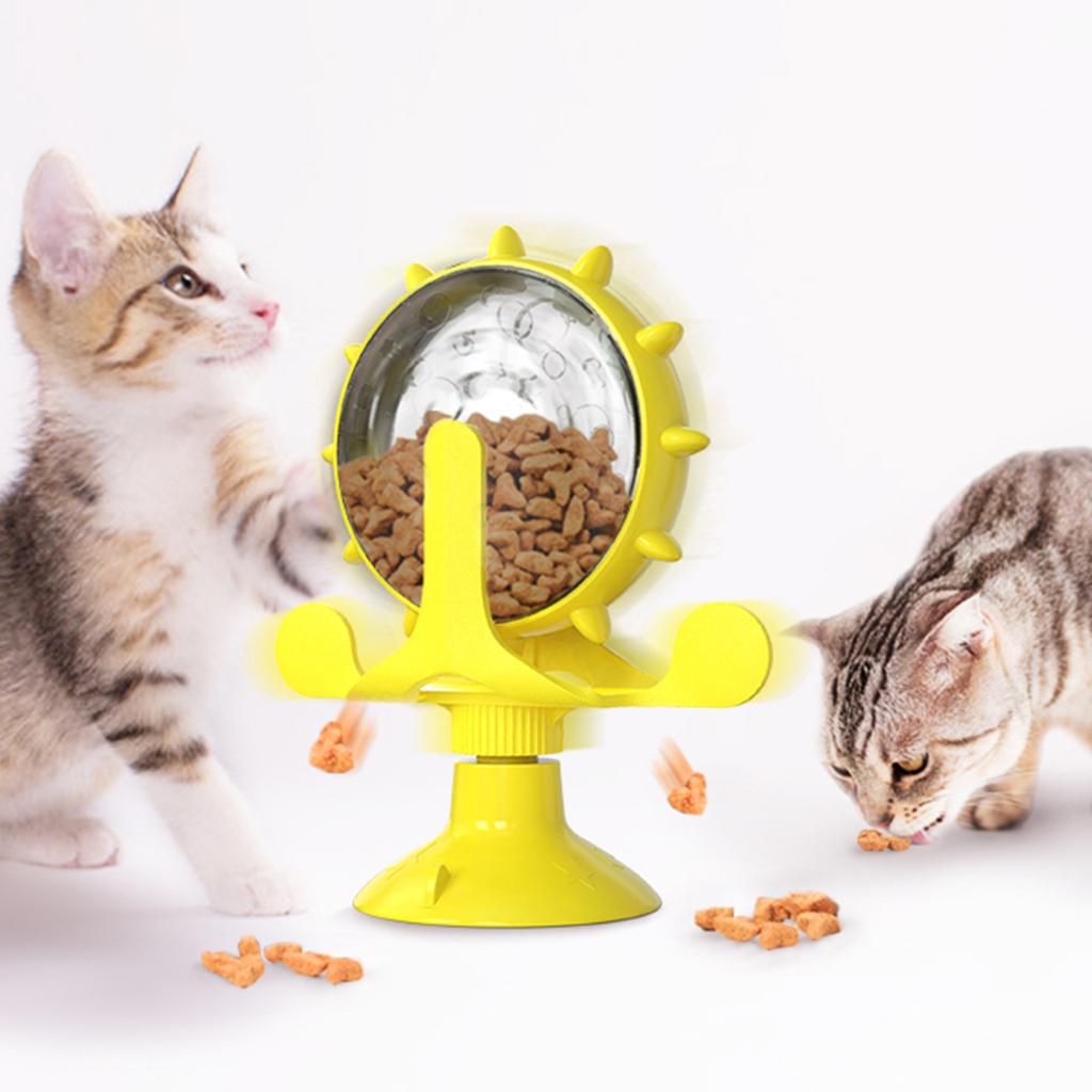 Cat Toy Treat Dispenser With Bell Funny Rotatable Wheel Slow Feeder Kitten Puppy Interactive Toys For Small Dogs Pet Accessories