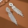 Cross Long Fringed Rhinestone Earrings Bridal Wedding Stage Atmosphere Exaggerated Earrings