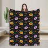Halloween Colorful Pumpkins Blankets Fleece Textile Decor  Breathable Super Soft Throw Blankets for Home Outdoor Rug Piece