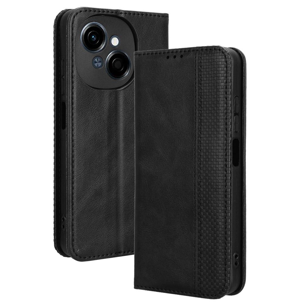 For TECNO Spark Go 2025/Spark Go 1/Pop 9 4G Leather Case Wallet Stand Retro Texture Phone Cover