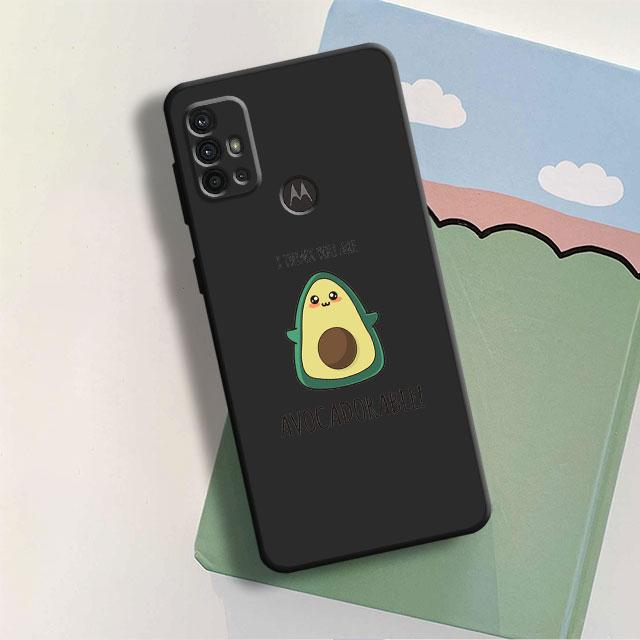 Phone Case for Motorola Moto G22 G82 G52 G31 G60S G30 G71 G50 G51 G200 G9Plus G8Plus G9Power G60 Avocado Aesthetic Black Bag
